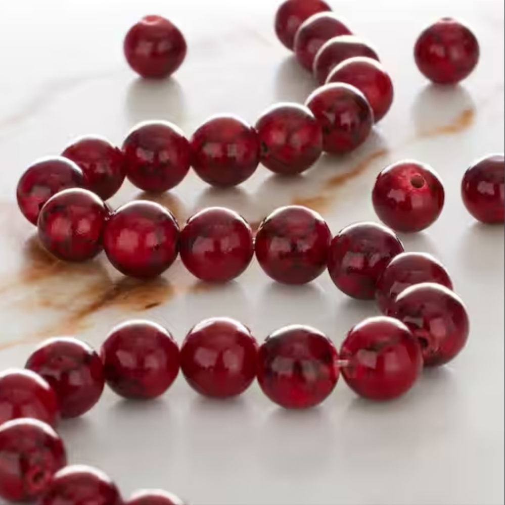 Deep Red Dyed Quartz Bead Bracelet New Hand Made Expansion Bracelet